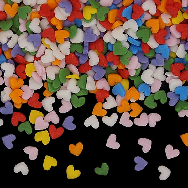 Rainbow Mini Heart - Gluten Free Halal Certified Freeze Stable Sprinkles