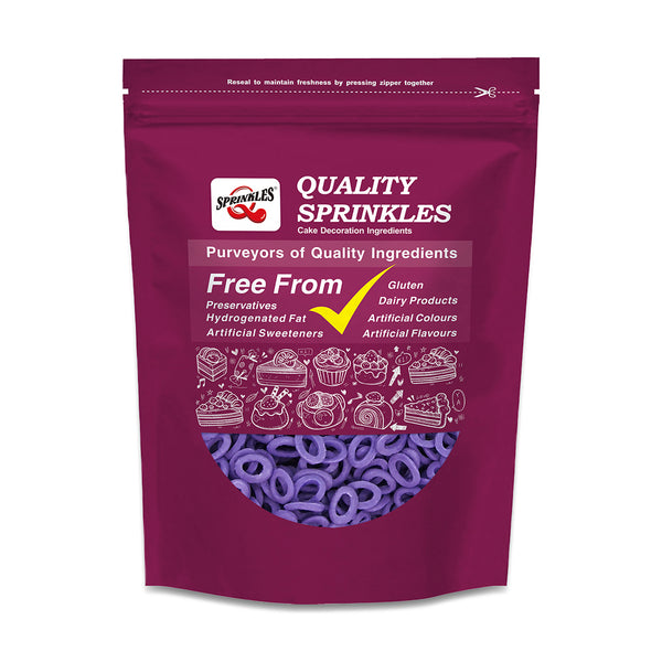 Purple Confetti Lifebuoy - Gluten Free Nuts Free Sprinkles Cake Decorations