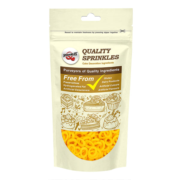 Yellow Confetti Lifebuoy - GMO Free Clean Lable Sprinkles Cake Decorations