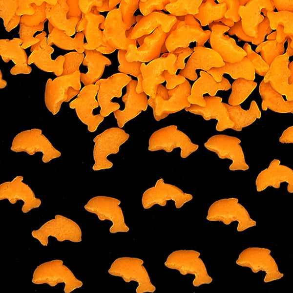 Orange Confetti Dolphin - No Gluten Natural Ingredients Halal Sprinkles