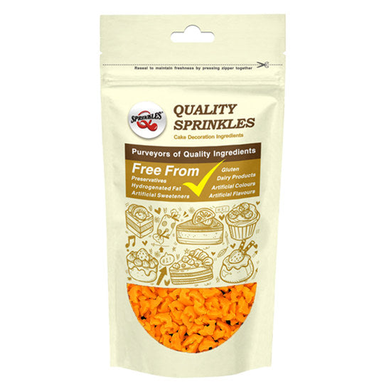 Orange Confetti Dolphin - No Gluten Natural Ingredients Halal Sprinkles