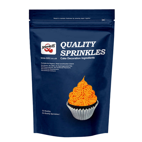 Orange Jimmies - Soya Free Freeze Stable Sprinkles Cake Decoration