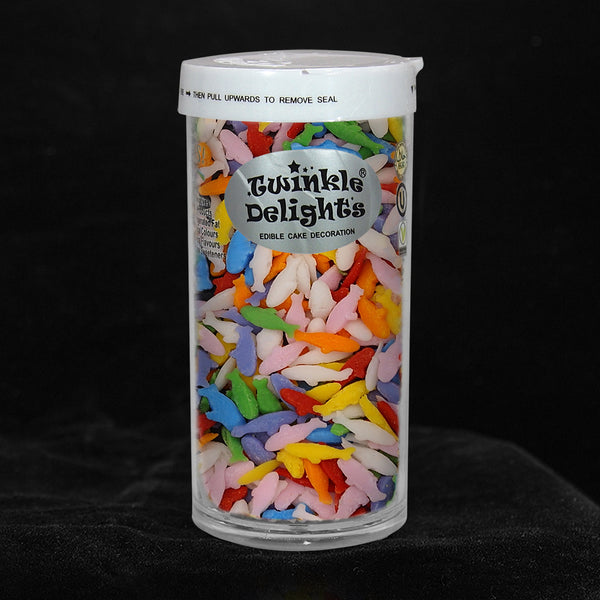 Rainbow Confetti Fish - Dairy Free Natural Ingredients Vegan Sprinkles