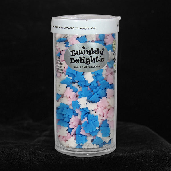 Pink Blue White Confetti Teddy Bear -No Dairy No Soy Kosher Certifed Sprinkles