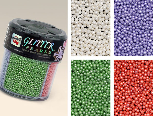 Glitter Pearls - Dairy Free Non GMOs Halal Sprinkles Cake Decoration