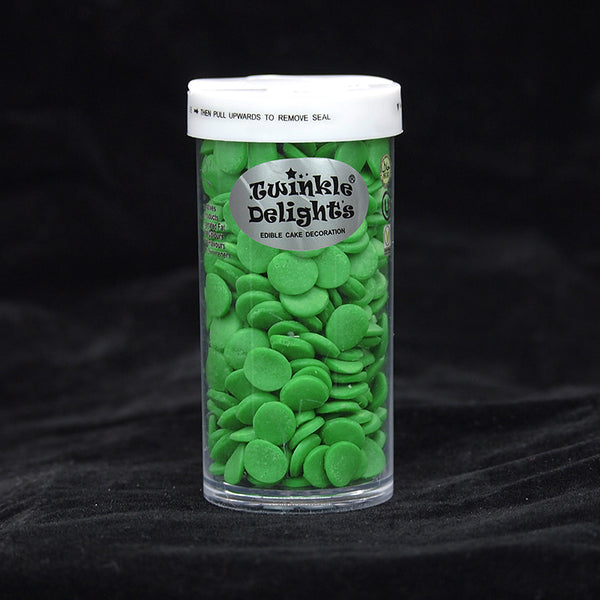 Green Confetti 10MM Big Sequins - Dairy Free Soya Free Halal Sprinkles