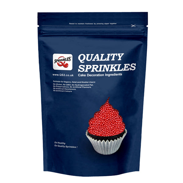 Shimmer Red Nonpareils - No Gluten Halal Sprinkles Cake Decorations