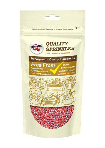 Shimmer Red Nonpareils - No Gluten Halal Sprinkles Cake Decorations