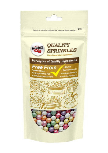 Shimmer Rainbow 8mm Pearls - No Dairy No Soy Halal Certified Sprinkles