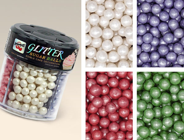 Glitter Sugar Balls - No Nuts Non-Gmos Halal Certified Cake Decoration