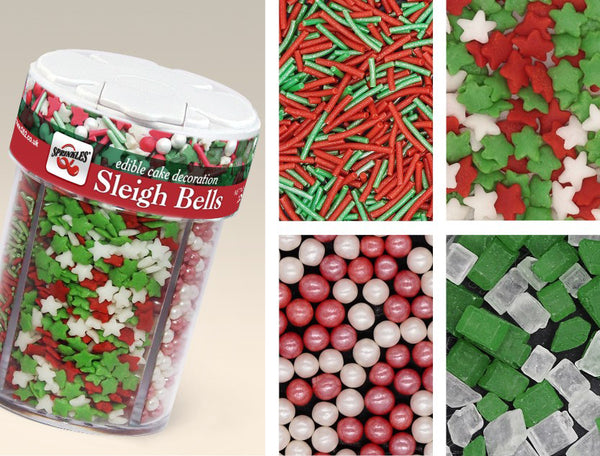 Sleigh Bells - Dairy Free Natural Ingredient Sprinkles 4 in 1 Shaker