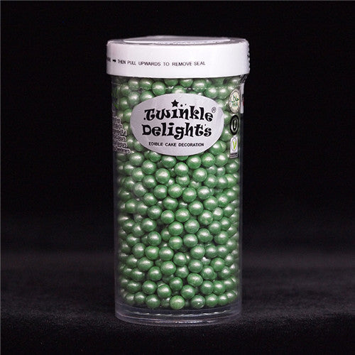 Shimmer Green 4mm Pearls - Gluten Free Natural Ingredients Sprinkles