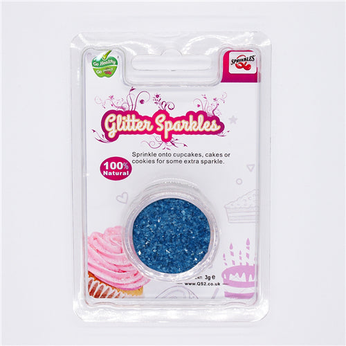 Ocean Blue Glitter Sparkles - Natural Ingredients Edible Decoration