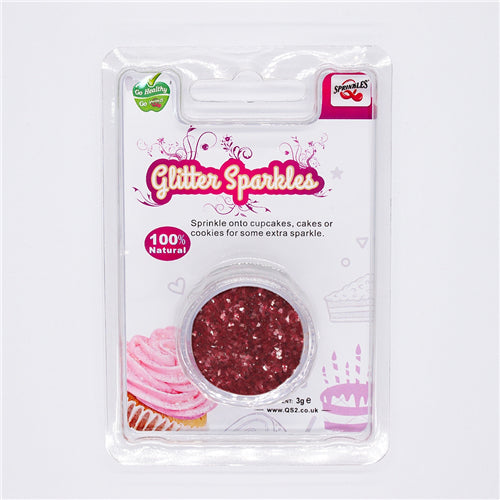 Red Glitter Sparkles - No Soya Natural Ingredients Edible Decoration