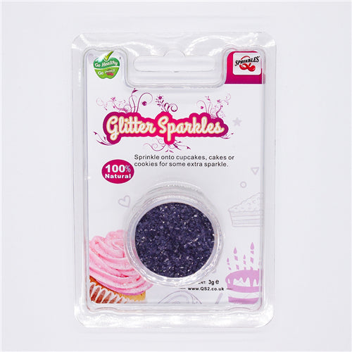 Purple Glitter Sparkles - GMO Free Halal Certified Edible Decoration