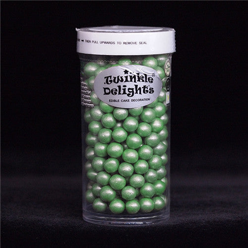 Shimmer Green 6mm Pearls - Nut Free Kosher Sprinkles Cake Decoration