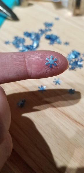 Blue Glitter Snowflakes - No Dairy No Gluten Vegan Edible Decoration