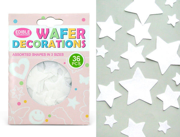 Precut White Edible Wafer Star - Dairy Free Vegan Cake Decoration