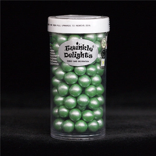 Shimmer Green 8mm Pearls - Soya Free Kosher Sprinkles Cake Decoration