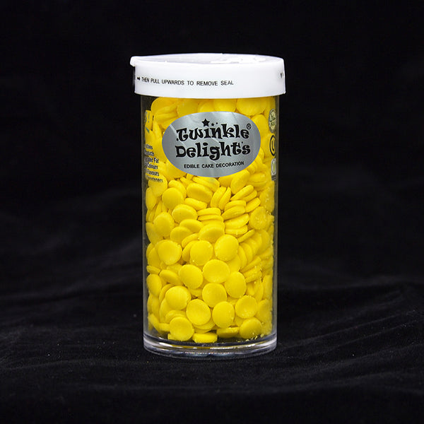 Yellow Confetti 8MM Big Sequins - Gluten Free Halal Sprinkles For Cake