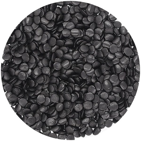 Shimmer Black Confetti Sequins - Nuts Free Halal Sprinkles For Cake