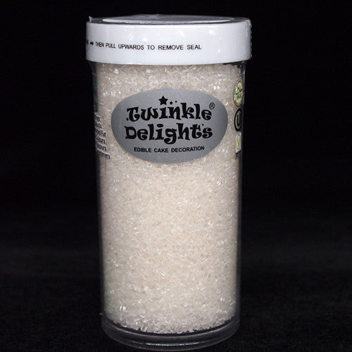 Shimmer White Sugar Crystals - Nuts Free Kosher Sprinkles For Cakes