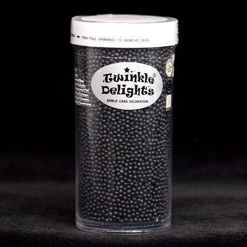 Shimmer Black Nonpareils - Soya Free Clean Lable Sprinkles For Cakes