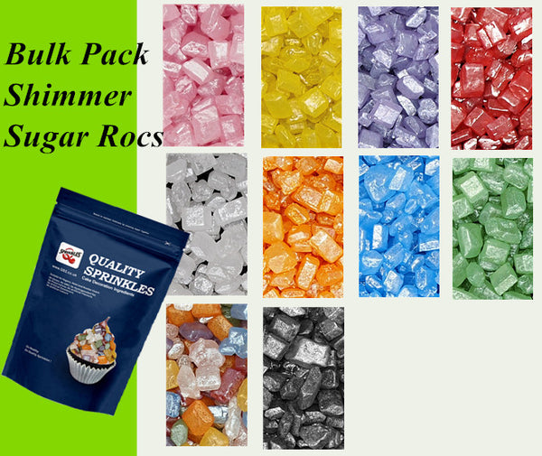 Bulk Pack Shimmer Sugar Rocs - Soya Free Nuts Free Halal Sprinkles