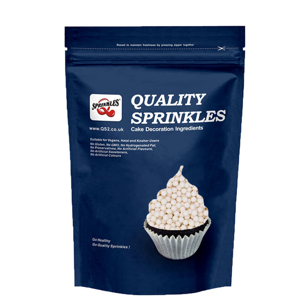 Matt White 3MM Pearls - Gluten Free Nut Free Vegan Sprinkles for Cakes