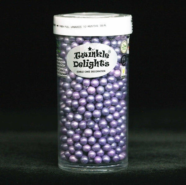 Shimmer Purple 4mm Pearls - No Dairy No Soy Halal Certified Sprinkles