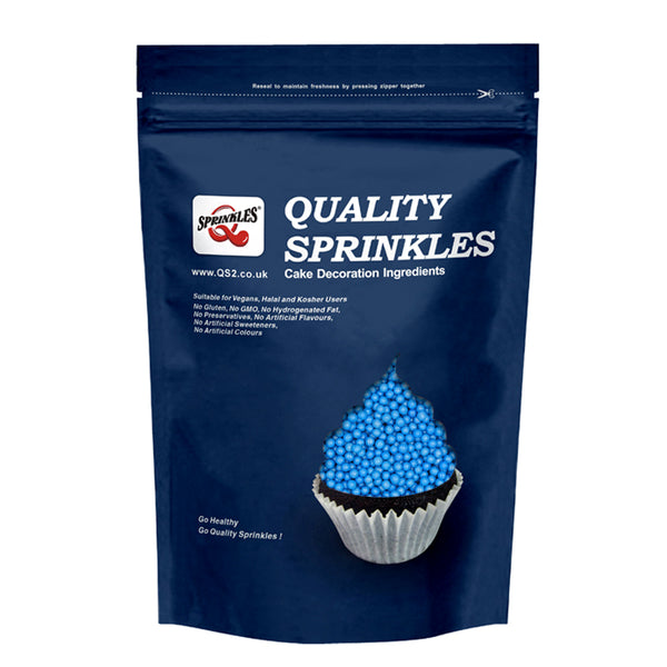 Shimmer Blue 4mm Pearls - Gluten Free Clean Label Sprinkles For Cakes