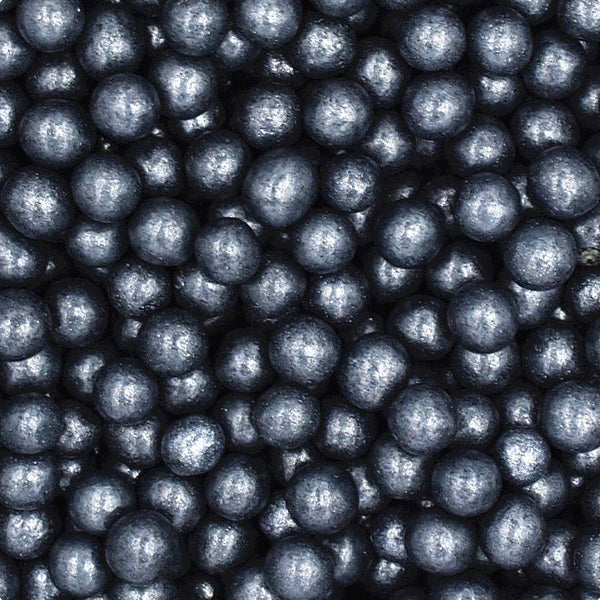 Shimmer Black 6mm Pearls - No Soya Kosher Certified Sprinkles For Cake