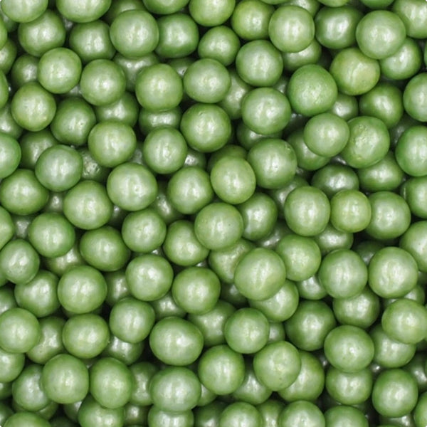 Shimmer Green 6mm Pearls - Nut Free Kosher Sprinkles Cake Decoration