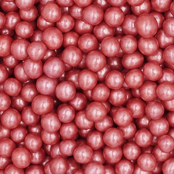 Shimmer Red 6mm Pearls - Nuts Free Kosher Sprinkles Cake Decoration