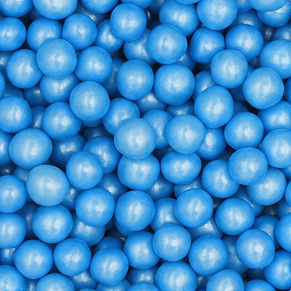 Shimmer Blue 8mm Pearls - Nut Free Dairy Free Vegan Sprinkles For Cake