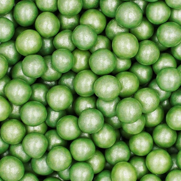 Shimmer Green 8mm Pearls - Soya Free Kosher Sprinkles Cake Decoration