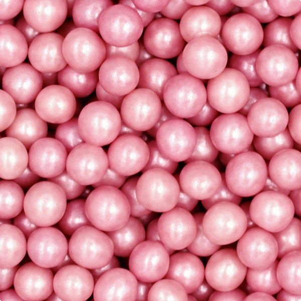 Shimmer Pink  8mm Pearls - No Nut Dairy Free Halal Sprinkles For Cake