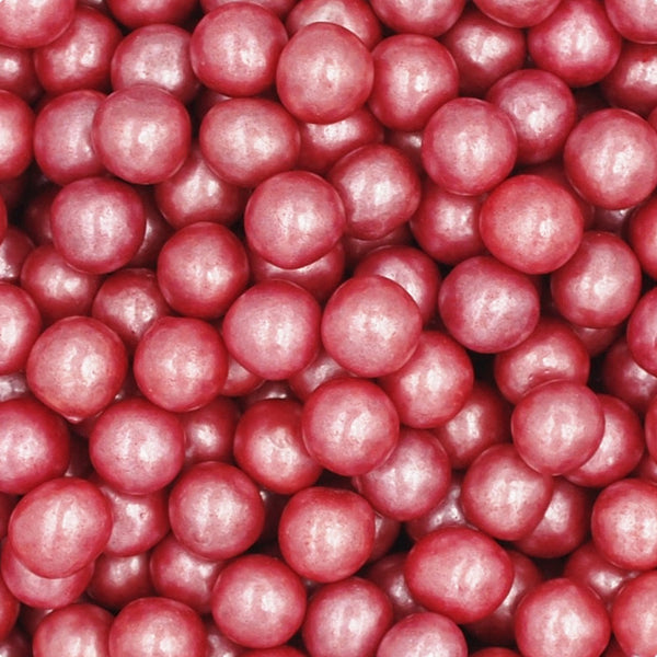 Shimmer Red 8mm Pearls - Gluten Free Nut Free Vegan Sprinkles For Cake