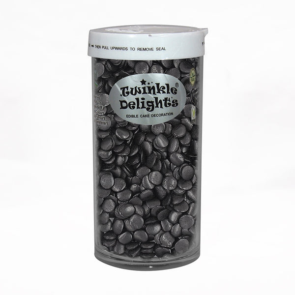 Black Confetti Sequins - No Dairy Nuts Free Sprinkles Vegan Sprinkles