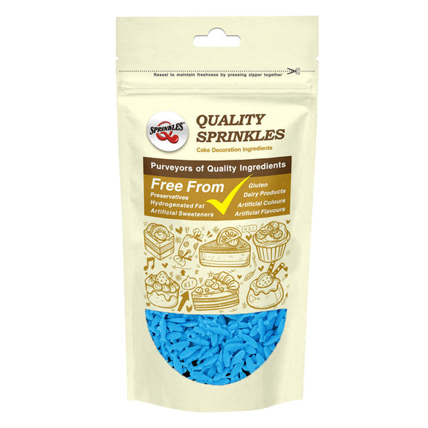 Blue Confetti Fish - Nut Free Gluten Free Halal Sprinkles For Cake