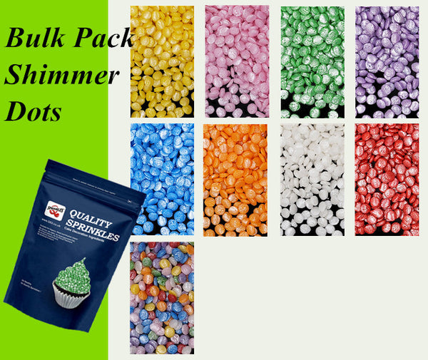 Bulk Pack Shimmer Confetti Dots - No Dairy No Gluten Halal Sprinkles