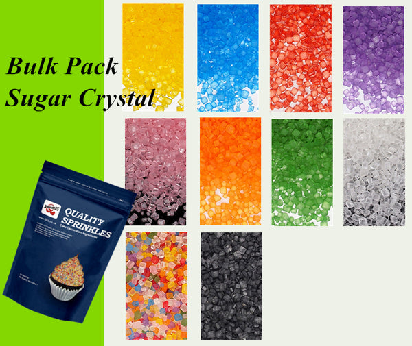 Bulk Pack Sugar Crystals - No Gluten Clean Label Sprinkles For Cakes