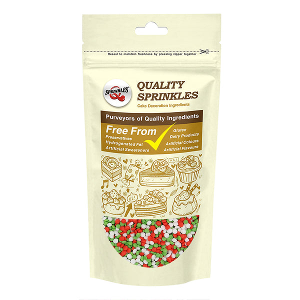 Christmas Confetti Dots - Gluten Free Clean Label Sprinkles For Cake