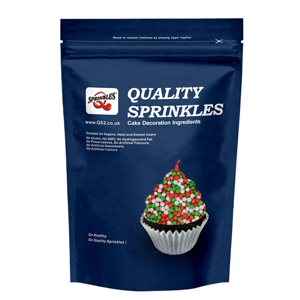 Christmas Nonpareils - Gluten Free Halal Sprinkles Cake Decorations