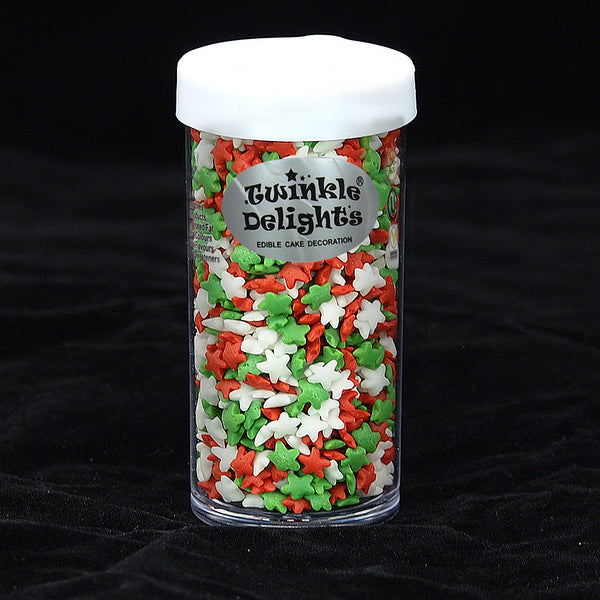 Christmas Confetti Star -Natural Ingredient Vegan Sprinkles Cake Décor