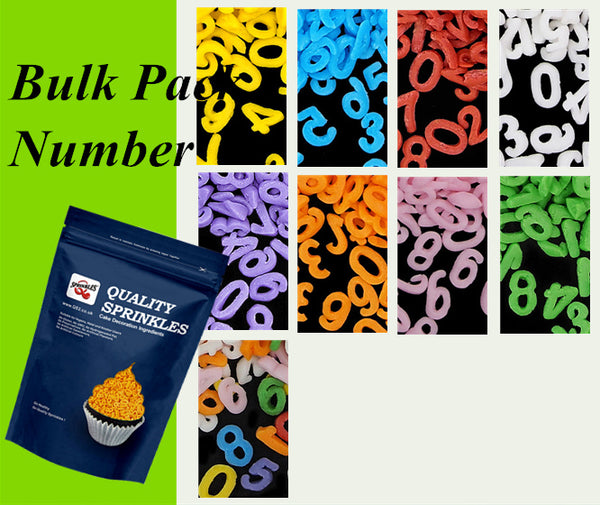 Bulk Pack Confetti Number - No Gluten Clean Label Sprinkles Cake Decor