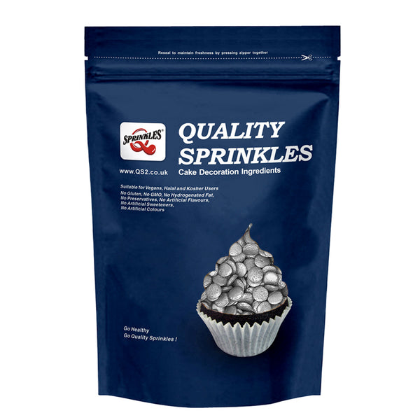 Silver Confetti Sequins - Natural Ingredient Halal Certified Sprinkles