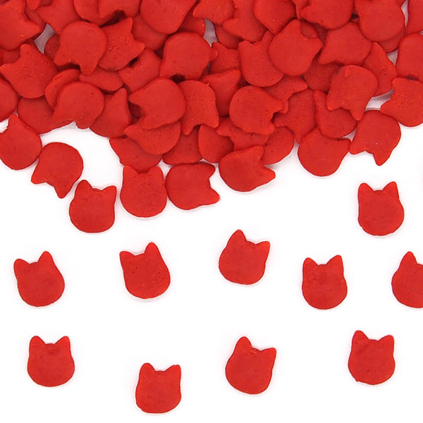 Red Confetti Cat- Vegan Certified Soya Free Sprinkles Cake Decorations