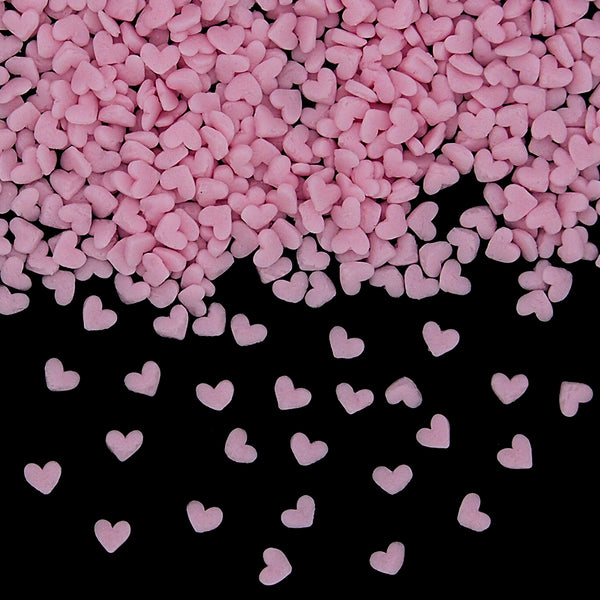 Pink Confetti Mini Heart - Dairy Free Nuts Free Sprinkles Cake Décor