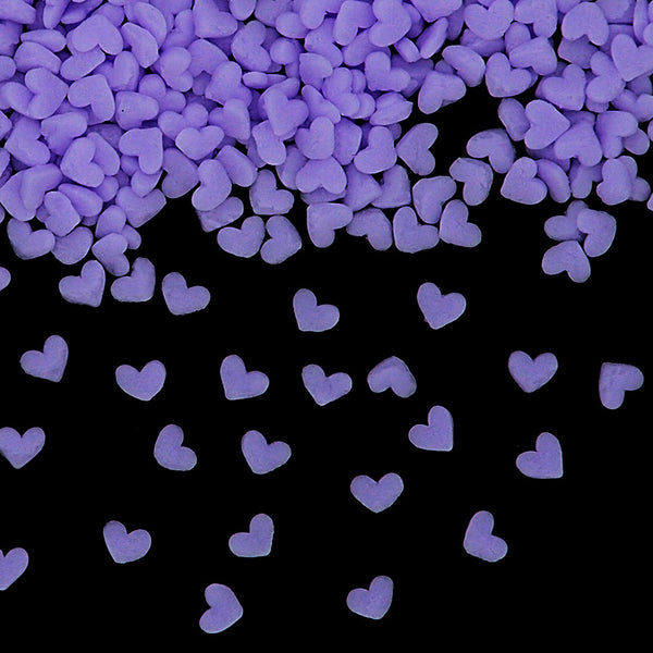 Purple Confetti Mini Heart - Gluten Free Nuts Free Sprinkles For Cake